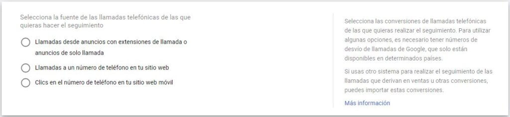 Conversiones de llamada en Google Ads 