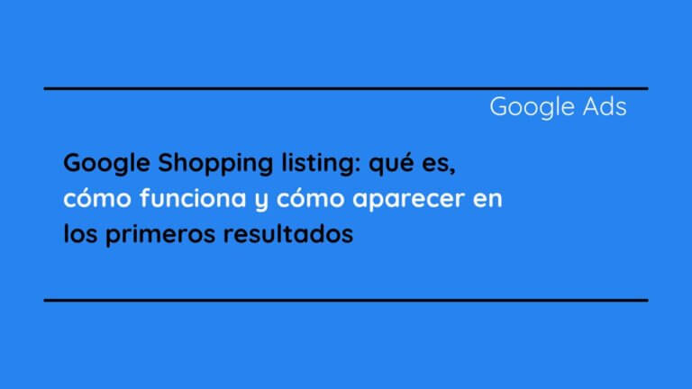 Google Shopping listing
