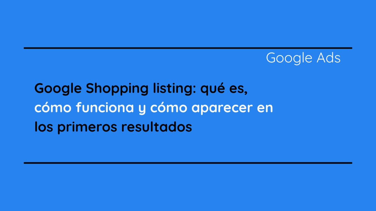 Google Shopping listing