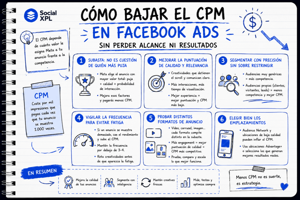 Cómo bajar el CPM en Facebook Ads